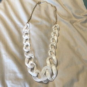 Large link necklace white acrylic transparent